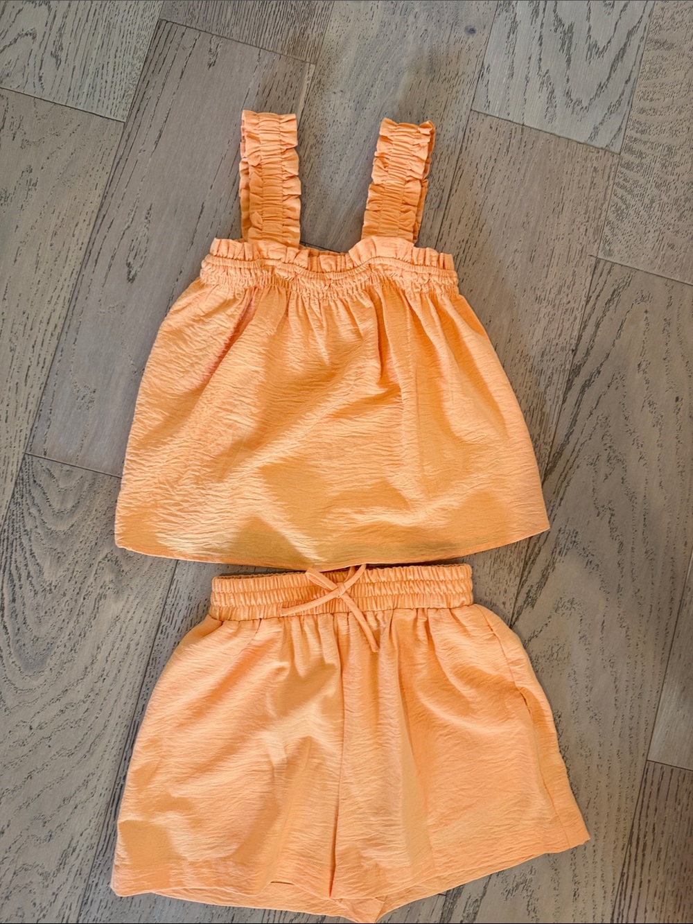 Copper Key Bright Orange Ruffle Tank & Shorts Set